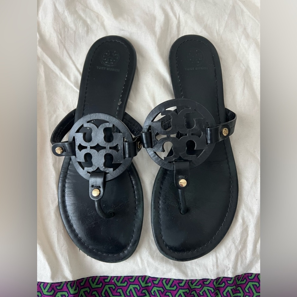 Tory Burch Miller Sandals Black Size 10 M Used